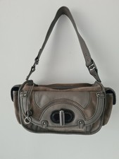Billy Bag Vintage Y2K Grey Suede Leather Rectangle Camera Pockets Shoulder Bag