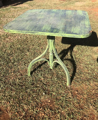 Vintage green wood side table - vintage,