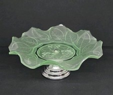 Vintage Green Glass Dessert