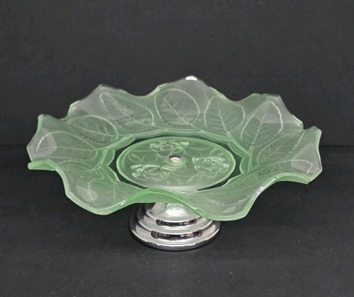 Vintage green glass - glass, dessert