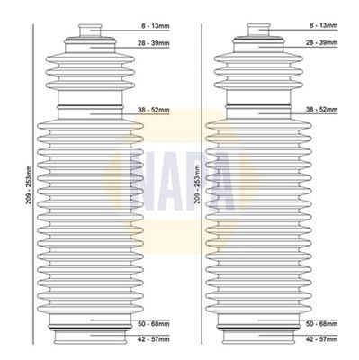 Steering bellow kit front left - bellow,