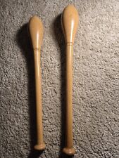 Wooden No2 Indian Clubs. Wood Ringed Exercise Meels. Antique Gym Weights 