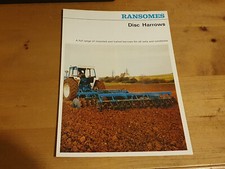 Ransomes HR disc harrows pictured on Ford tractors brochure leaflet 1970
