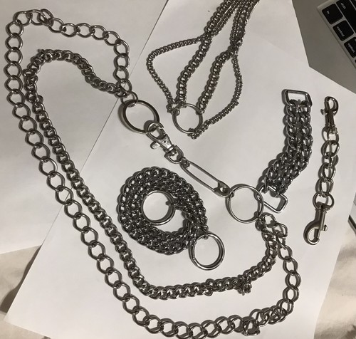 Men wallet chains silver metal - men,