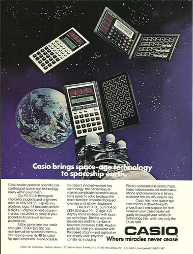 1984 casio calculator 910 - calculator, fx-910