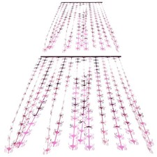  2pcs Halloween Foil Fringe Doorway Curtain Metallic Tinsel Party Streamers For