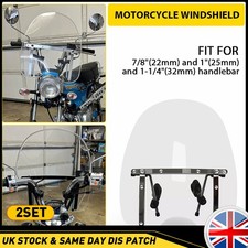 Large Clear Windshield Screen 7/8" Bar Clamps For Honda Triumph Victor Indian 2x