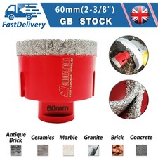 Dry Diamond Drill Core Bit 60mm Stone Tile Angle Grinder Hole Saw Cutter Tool