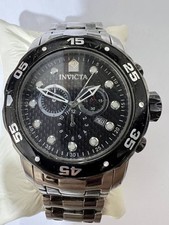Watch Invicta Stainless Mens Steel Chronograph Black Dial – Large Sport Diver