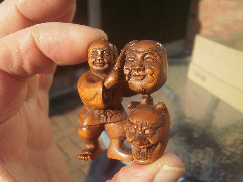 Hand carved wood - carved, netsuke