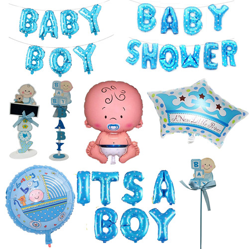 Blue theme baby - blue, foil