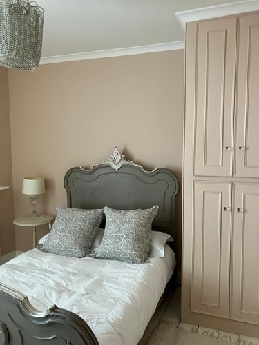 Carved floral wood headboard - carved,