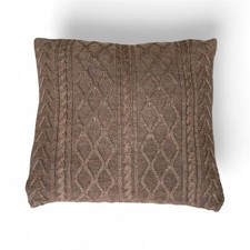100% Wool Brown Throw Pillow