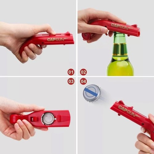 Cap gun bottle opener beer - bottle,