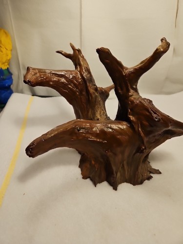 Natural tree root sculpture - natural,