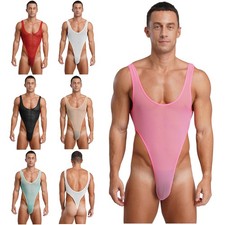 Men Sheer Mesh Bodysuit