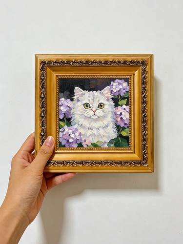 Fluffy white cat with - fluffy,