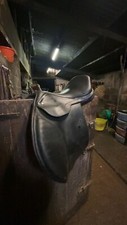 Equestrian Horse Riding Saddle BLACK 17”  monarch Great Condition Eric Thomas