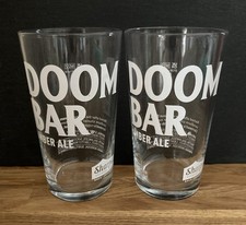 2 X New Doom Bar Amber Ale Pint Glasses 20oz Beer Lager Home Pub Man Cave Bar