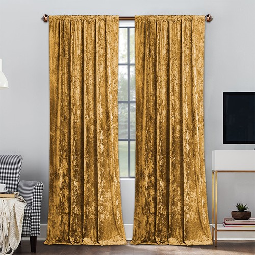 Crushed velvet curtains rod - crushed,