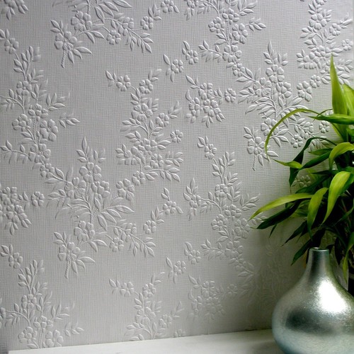 Wallpaper paintable flower - paintable,