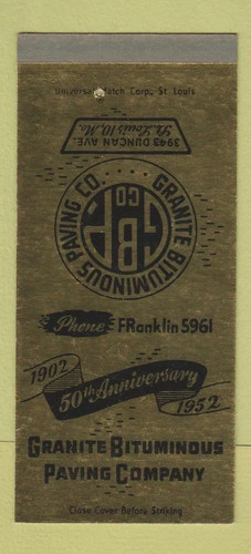 Matchbook cover granite - matchbook,