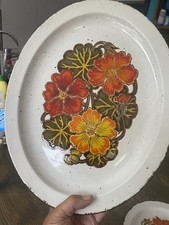 MID CENTURY MIDWINTER STONHENGE NASTURTIUM OVAL PLATTER 12" (30CM) X 9.75" (25CM