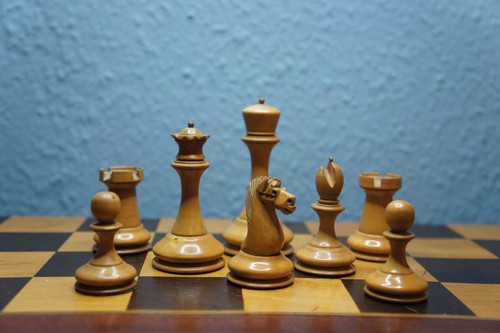 Antique wooden chess set co - antique,