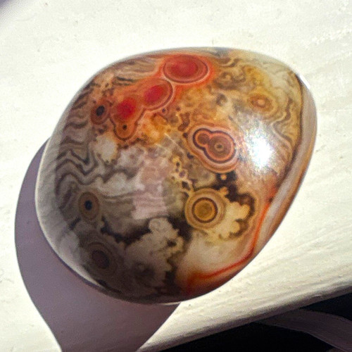 Polished agate tumbled pebble - agate,