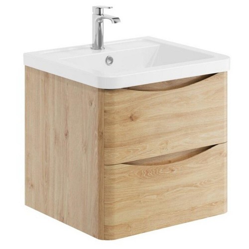 Davos oak wall hung vanity - wall,