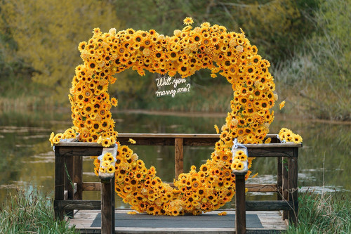 Heart shaped sunflower floral - heart-shaped,