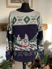 Vintage Canadian Rockies Canoe