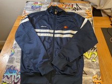 Ellesse Mens Tracksuit Top Large Navy Blue White retro casuals🔥