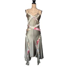 Vintage 90s Y2K Michel Ambers Bias Cut Whimsical Dress UK 14/16 (US 12)