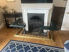 Large fire fender/club fender - Brass And Leather - Very Good Condition