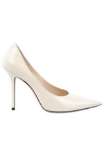 JIMMY CHOO CREAM LEATHER PUMPS