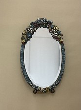 Antique Oval Barbola Mirror