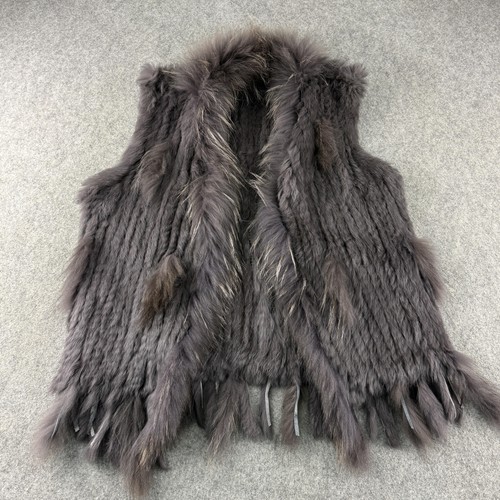 Waistcoat womens grey rabbit - m,