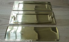 OLD VICTORIAN RETRO STYLE SPRUNG SOLID BRASS LETTER BOX POSTAL PLATE COVER 