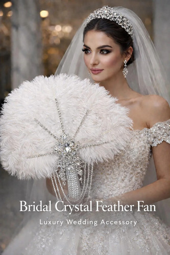 White ostrich feather bridal - ostrich,