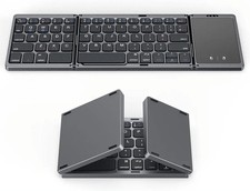 Foldable Bluetooth Keyboard, AI Wireless Folding Keyboard with Touchpad, Portab