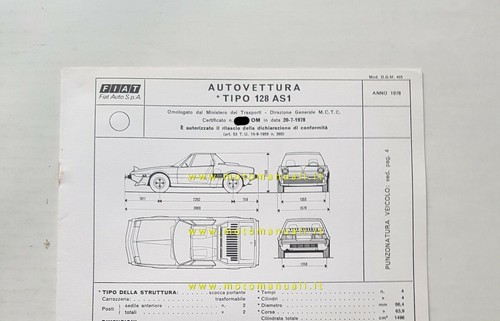 1978 fiat facsimile card - 1978, x1-9