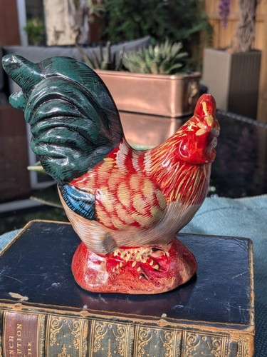 Vintage 13cm ceramic rooster - ceramic,