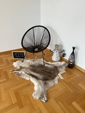 Exclusive Reindeer Skin B grade 123 x 120 cm Giant Size Scandinavian Rug Natural