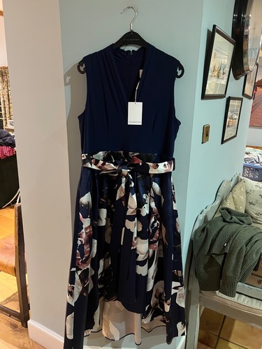 Gina bacconi navy sleeveless - gina,