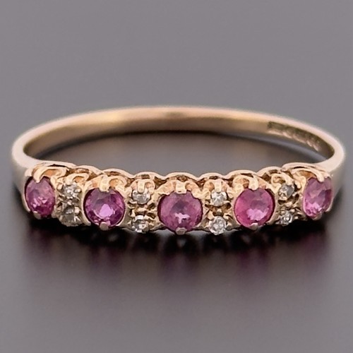 9ct yellow gold ruby diamond - 9ct,