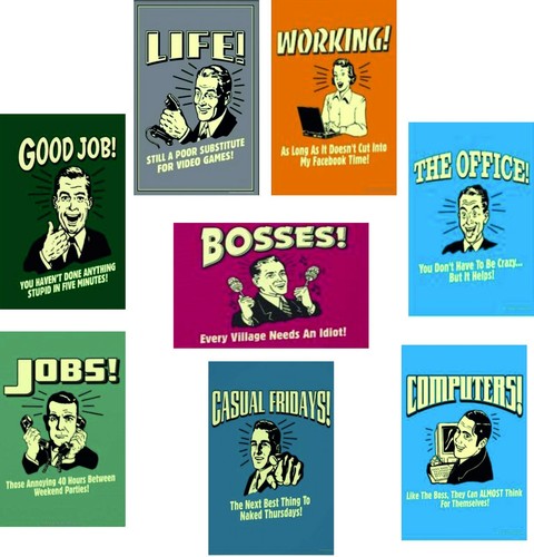 Retro fridge magnet work funny - fridge,