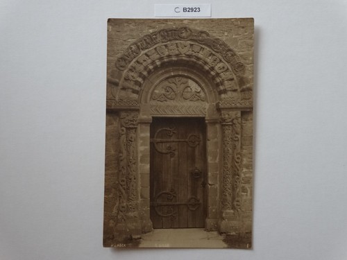 Kilpeck church door - church, postcard