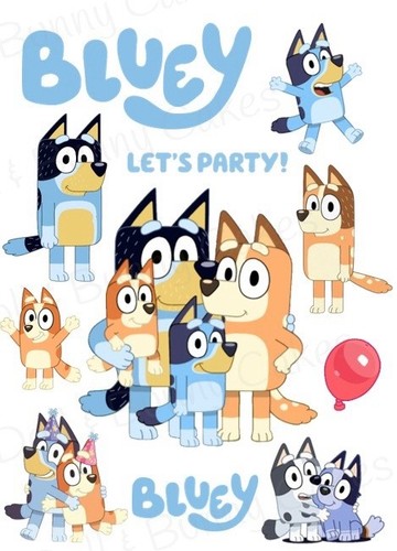 Bluey edible cake toppers - bluey, –