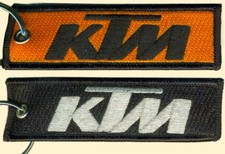 KTM embroidered  key chain, for motorcycles, dirt bikes, Orange, Black, Silver